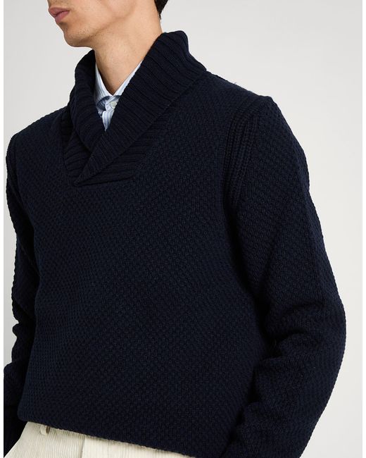 Boss Blue Sweater Wool, Polyamide for men