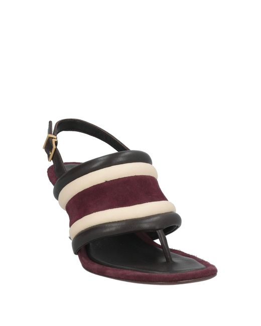 Tory Burch Red Thong Sandal Leather