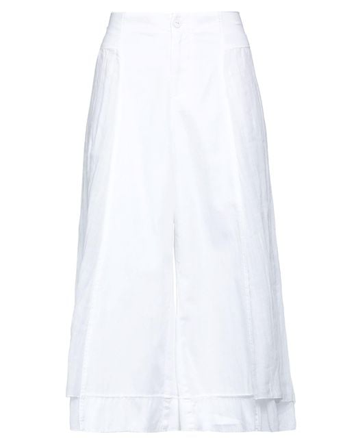 European Culture White Cropped Pants
