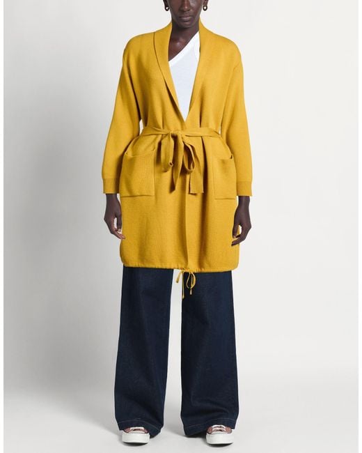 Cashmere Company Yellow Cardigan Wool, Cashmere