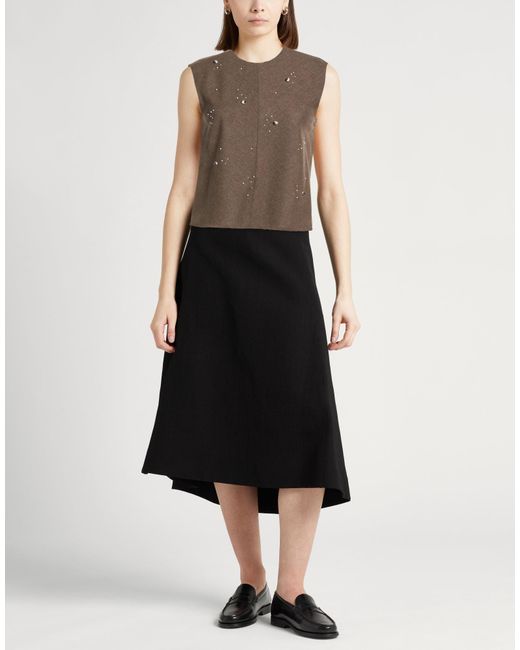 Alysi Brown Crème Top Viscose, Polyester, Wool, Elastane
