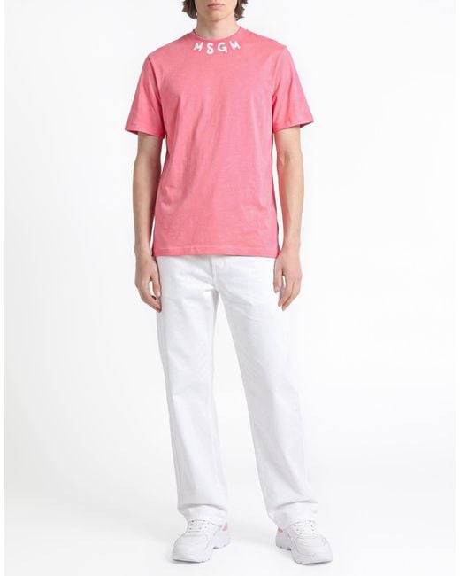 MSGM Pink T-Shirt Cotton for men