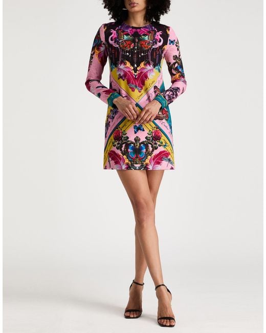 Versace Jeans Couture White Mini Dress Polyester, Elastane