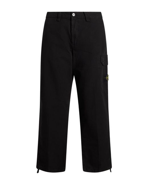 Stone Island Black Pants Cotton for men