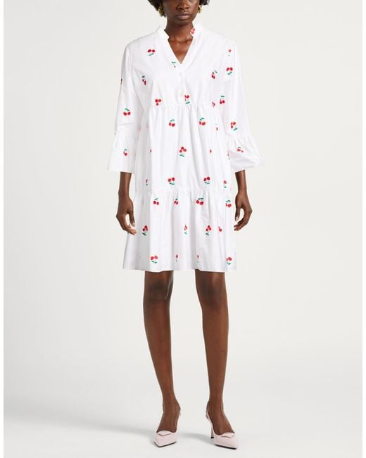 Robert Friedman White Mini Dress Cotton