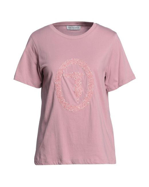 Trussardi Pink Pastel T-Shirt Cotton