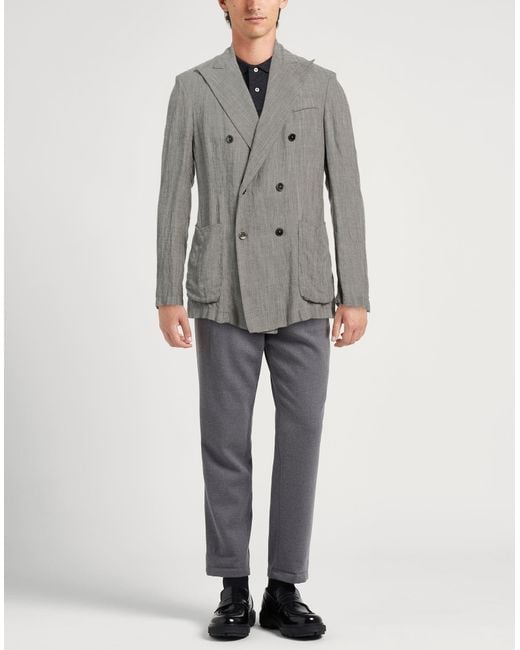 Barena Gray Taupe Blazer Viscose, Linen for men