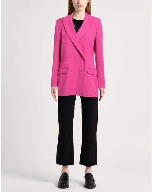 Marella Pink Fuchsia Blazer Polyester, Viscose, Elastane