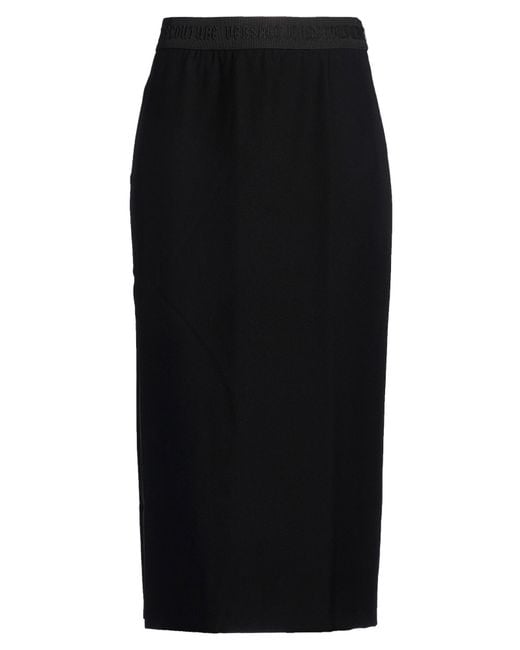 Versace Jeans Couture Black Midi Skirt Polyester