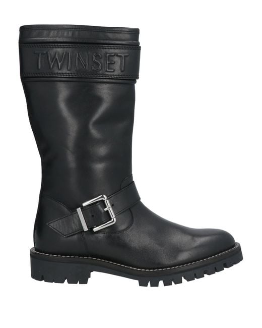 Twin Set Black Boot Leather