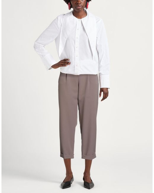 Motel Gray Taupe Pants Polyester, Elastane