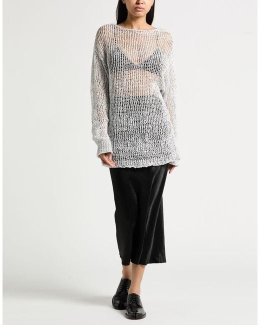 MM6 by Maison Margiela White Sweater Paper, Viscose, Polyamide