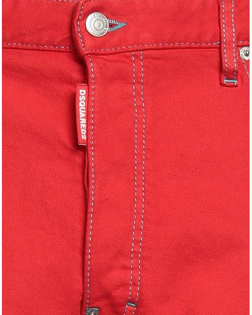 DSquared² Red Denim Shorts for men