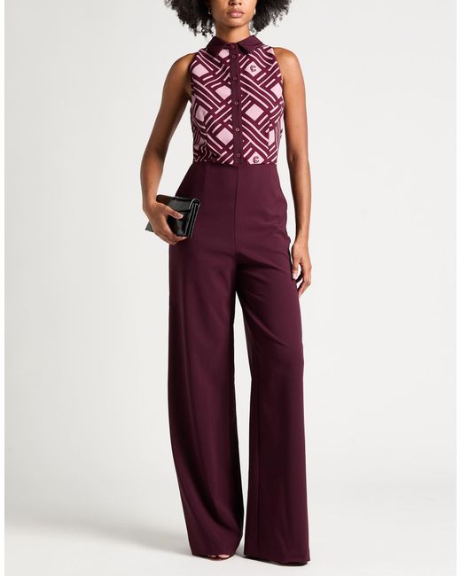Cristinaeffe Purple Jumpsuit Polyester, Elastane