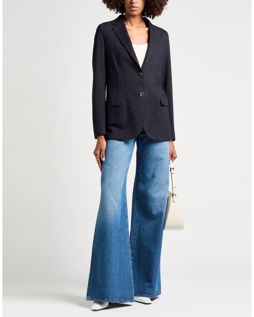 Eleventy Blue Midnight Blazer Wool, Cotton