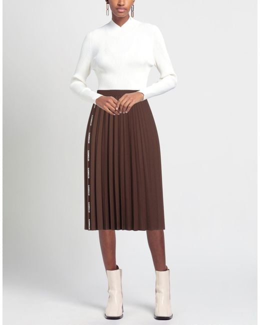 Vetements Brown Midi Skirt Polyester, Wool