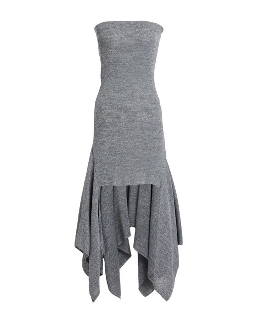 GAUDI Gray Mini Dress Acrylic, Polyester, Metallic Fiber, Polyamide