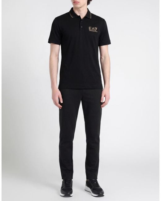 EA7 Black Polo Shirts for men