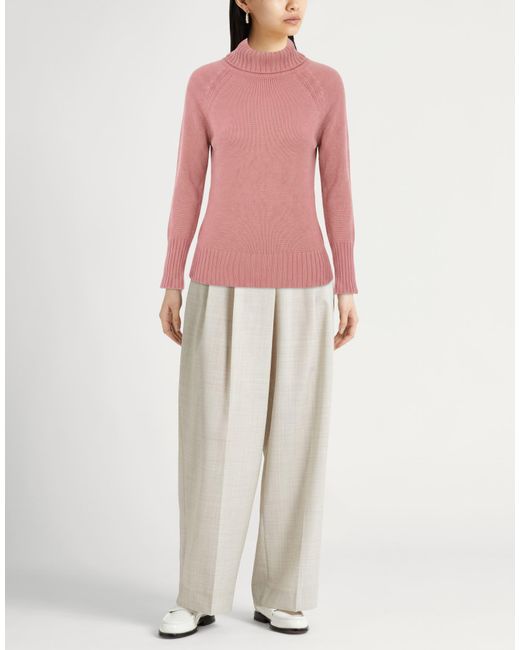 Drumohr Pink Turtleneck Merino Wool