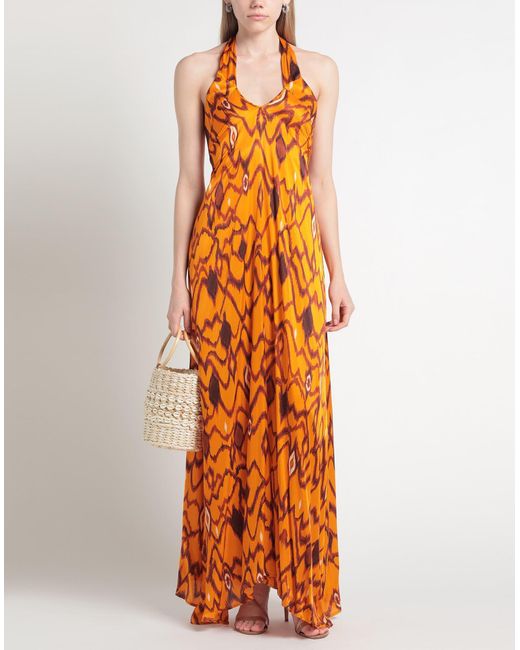 HANAMI D'OR Orange Maxi Dress
