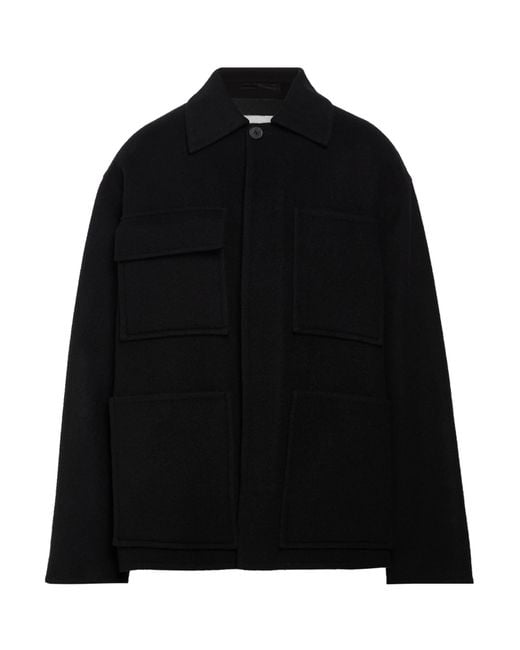 Jil Sander Black Coat Virgin Wool for men