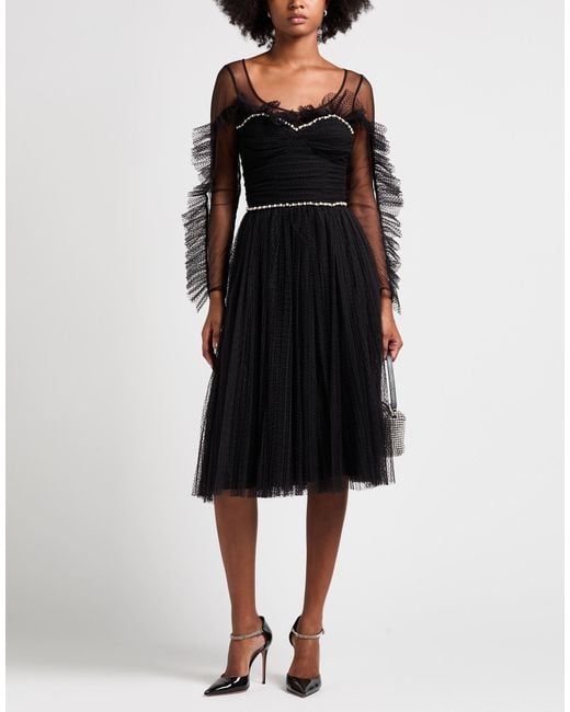 Elisabetta Franchi Black Midi Dresses