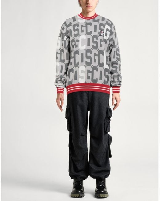 Gcds Gray Light Sweater Wool, Acrylic for men