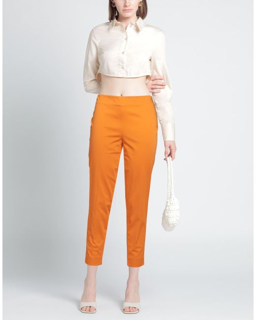 Clips More Orange Pants Cotton, Elastane