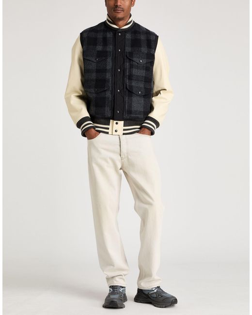 Junya Watanabe Black Charcoal Jacket Polyester, Wool, Cow Leather, Acrylic, Nylon for men