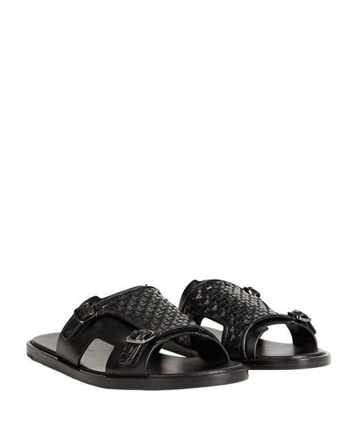 Santoni Black Sandals Leather for men
