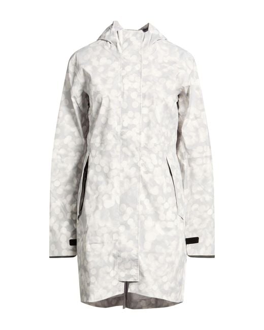 Canada Goose White Light Overcoat & Trench Coat Nylon, Elastane