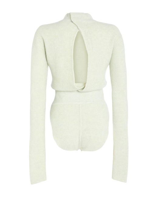 Rick Owens White Rollkragenpullover
