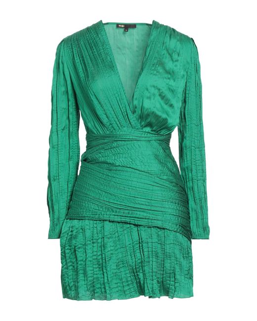 Maje Green Minikleid aus plissiertem satin