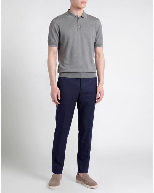 Polo Moorer de hombre de color Gray