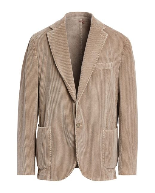 Santaniello Brown Blazer Cotton for men