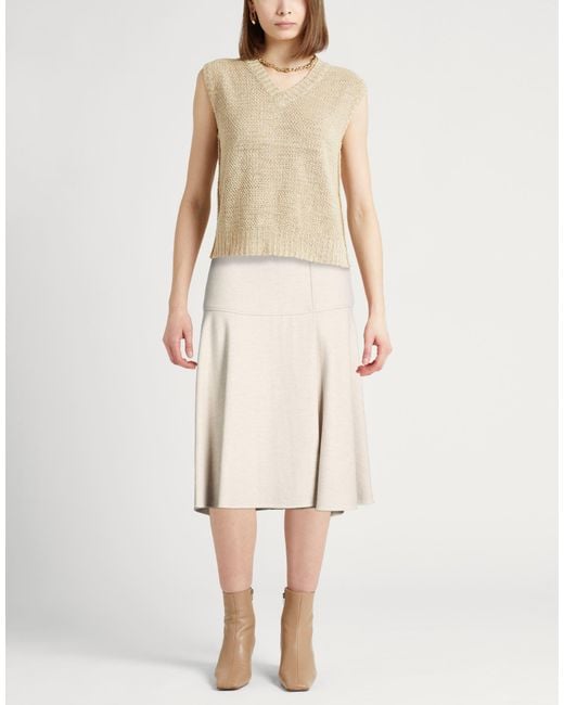 Agnona Natural Midi Skirt Cashmere, Wool