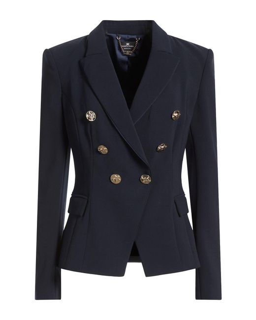 Elisabetta Franchi Blue Blazer Polyester, Elastane
