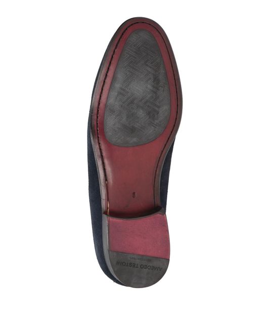 Testoni Blue Loafers Leather for men