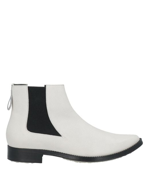 Adieu White Ankle Boots