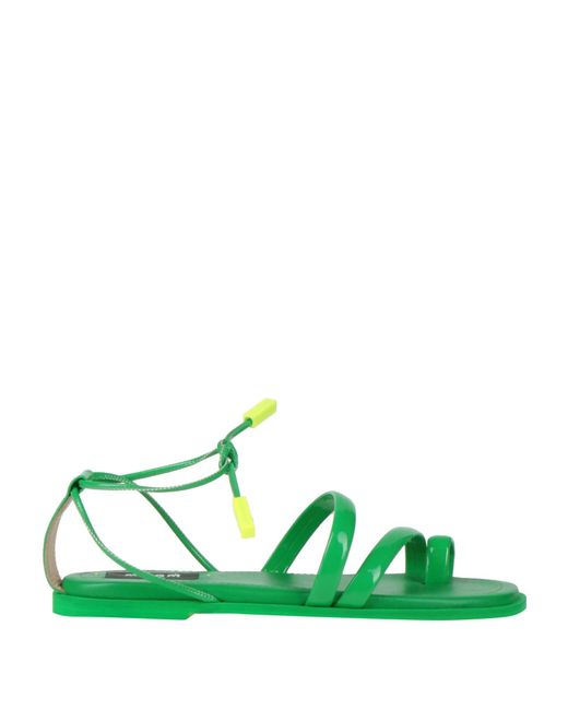 MSGM Green Thong Sandal