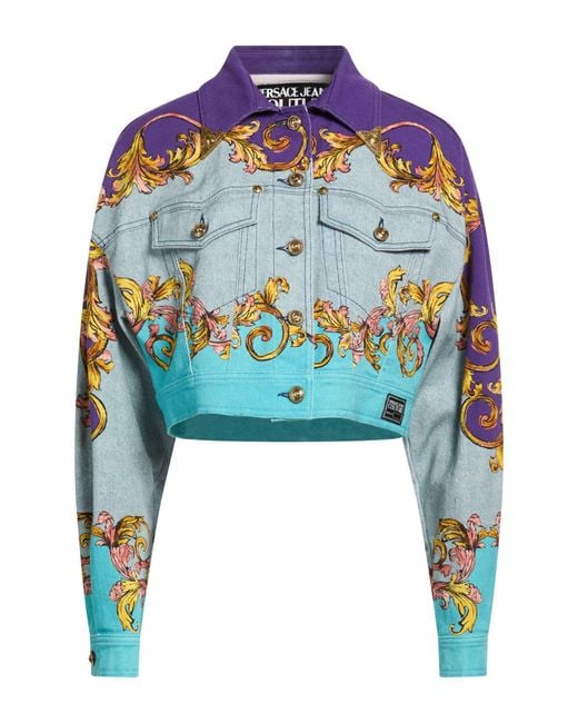 Versace Jeans Couture Blue Denim Outerwear