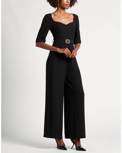 Rinascimento Black Jumpsuit Polyester, Elastane
