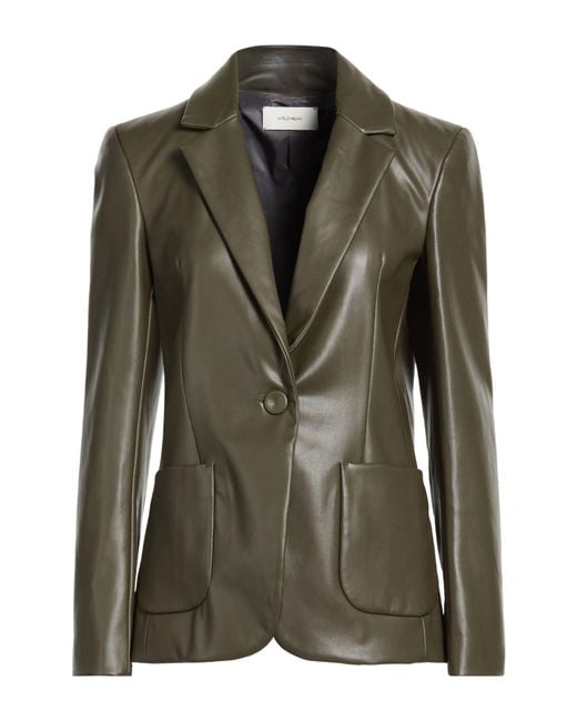 Maliparmi Green Military Blazer Polyester, Polyurethane