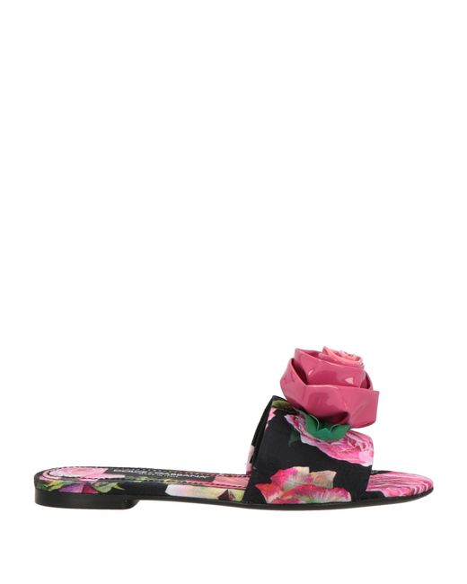 Dolce & Gabbana Pink Sandals Cotton, Viscose, Elastane, Polyester, Polyurethane