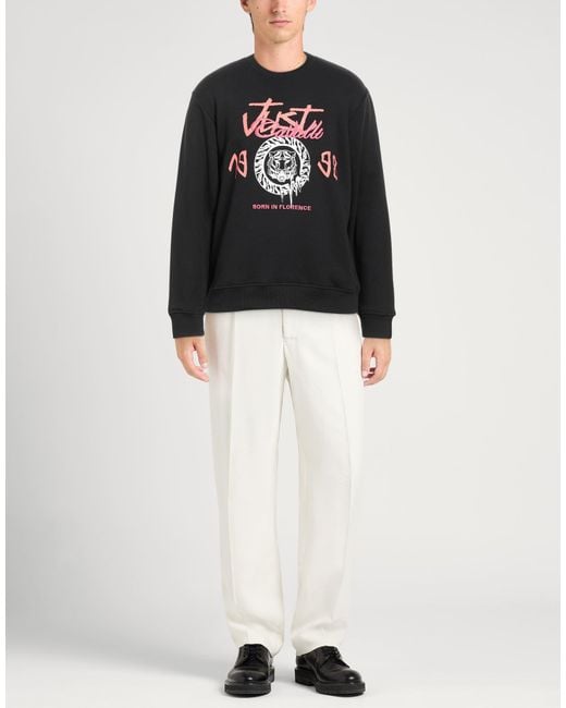 Just Cavalli Black Sweatshirt Cotton, Elastane for men