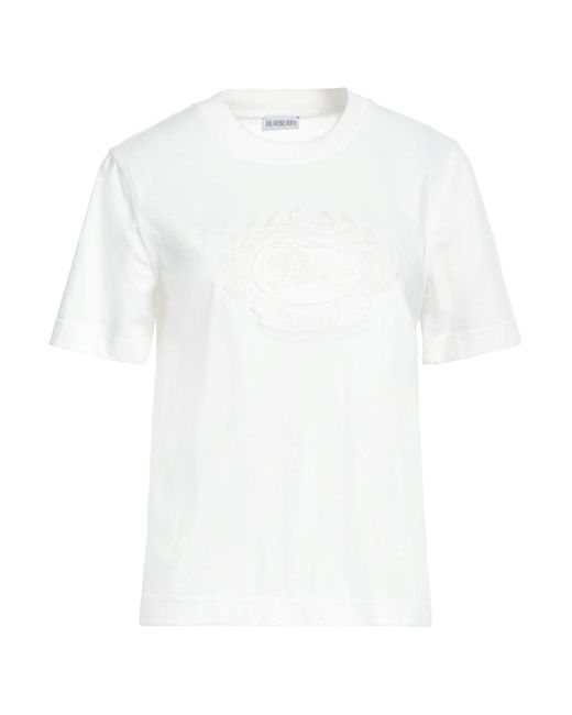 Burberry White T-Shirt Cotton, Elastane