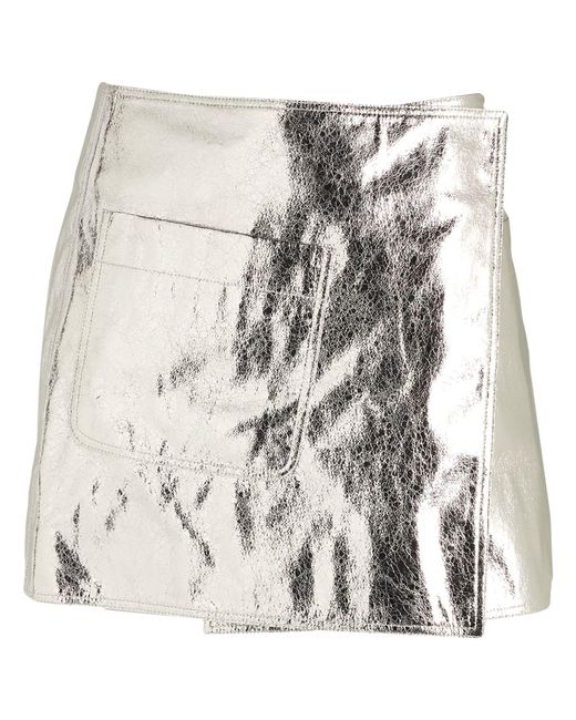 Rag & Bone Natural Mini Skirt Polyester, Polyurethane