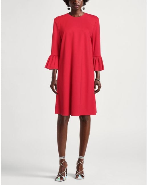 MEIMEIJ Red Midi Dress Viscose, Polyamide, Elastane