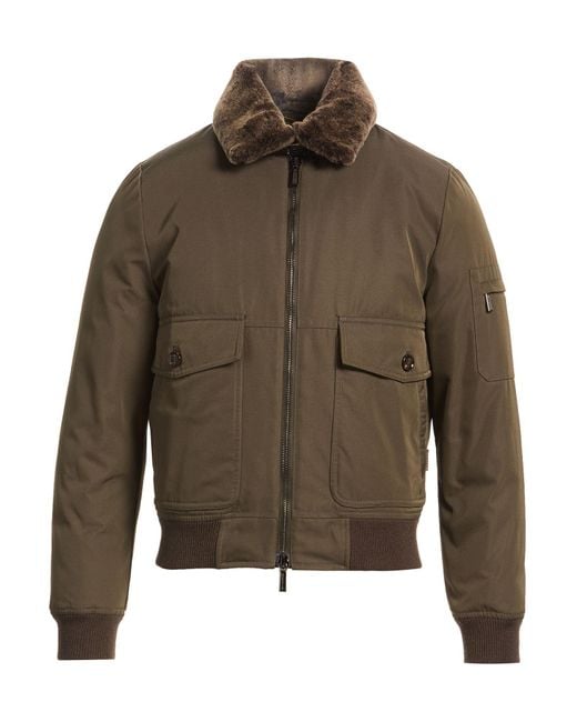 Moorer Green Military Jacket Polyester, Cotton, Wool, Acrylic, Lycra for men
