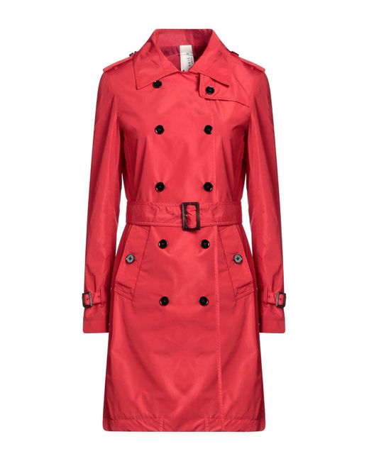 Annie P Red Overcoat & Trench Coat Polyester